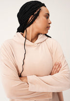 Röhnisch Hoodie Velour Long dames polyester zalmroze maat XS