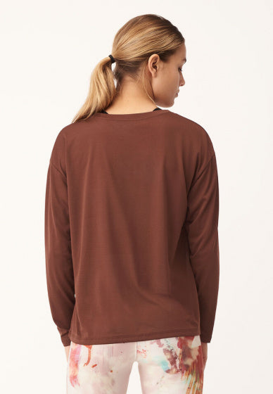 longsleeve Ivy Loose dames polyester bruin maat 3XL