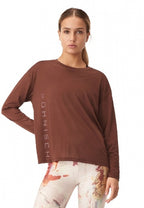 longsleeve Ivy Loose dames polyester bruin maat XS