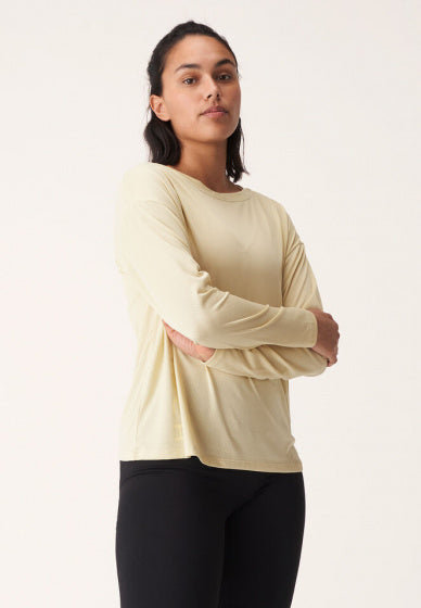 longsleeve Ivy Loose dames polyester geel maat XS