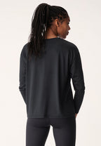 longsleeve Ivy Loose dames polyester zwart maat XS