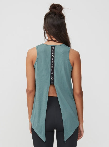 singlet Logo Ribbed groen dames maat XS