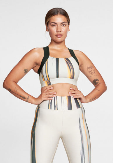 sport-beha Kay Printed dames polyester wit maat XS