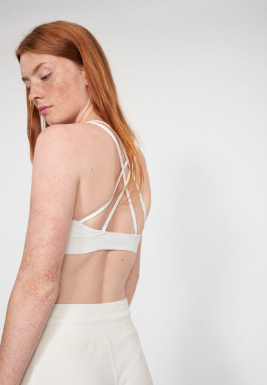 sportbeha dames polyamide/elastaan crème maat XS