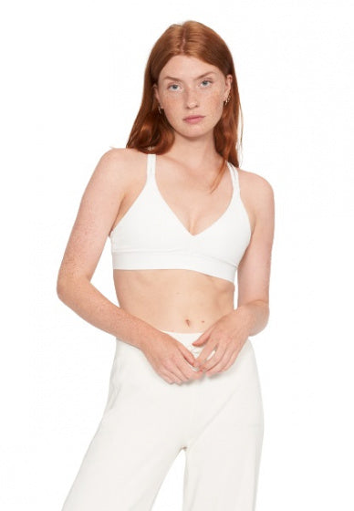 sportbeha dames polyamide/elastaan crème maat S