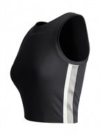 sporttop dames polyester/elastaan zwart/groen maat M