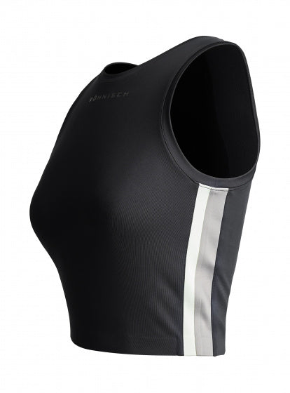 sporttop dames polyester/elastaan zwart/groen maat M
