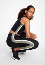sporttop dames polyester/elastaan zwart/groen maat L