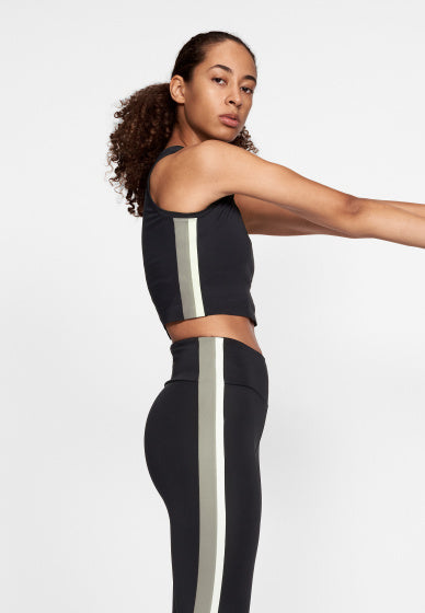 sporttop dames polyester/elastaan zwart/groen maat S