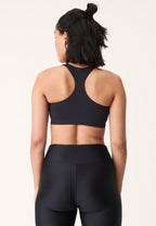 sportbeha Logo Print dames polyester zwart maat M