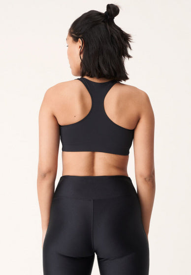 sportbeha Logo Print dames polyester zwart maat XS