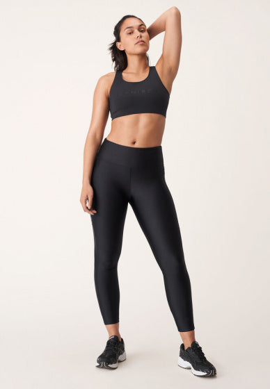 sportbeha Logo Print dames polyester zwart maat M