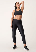 sportbeha Logo Print dames polyester zwart maat M