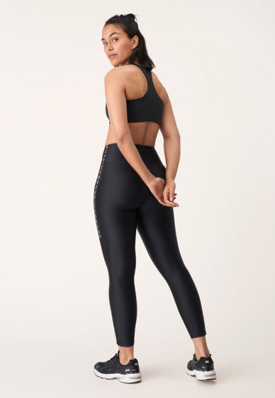 sportbeha Logo Print dames polyester zwart maat XS