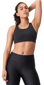 sportbeha Logo Print dames polyester zwart maat XS