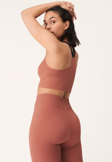 sportbeha Seamless Rib dames polyamide rood mt M/L