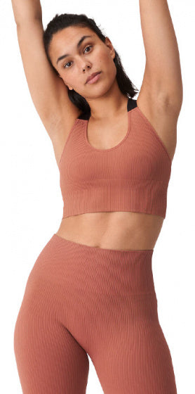 sportbeha Seamless Rib dames polyamide rood mt M/L