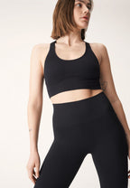 sportbeha Seamless Rib dames polyamide zwart mt XS/S