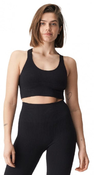 sportbeha Seamless Rib dames polyamide zwart mt XS/S