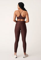 sportlegging Asana dames polyester/elastaan bruin maat S