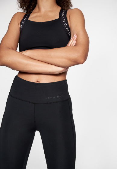 sportlegging dames polyester/elastaan zwart maat S