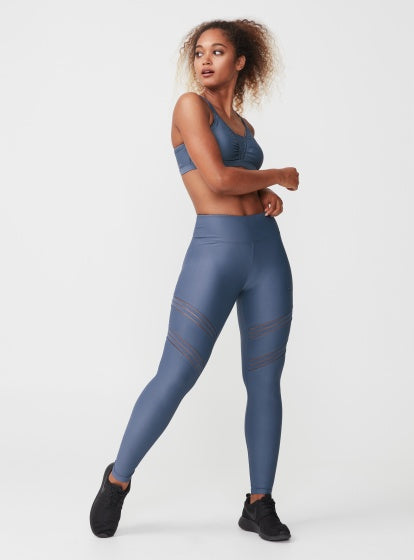 sportlegging Elevate Striped dames blauw maat S