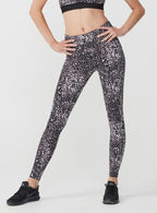 sportlegging Flattering AOP dames zwart maat XS