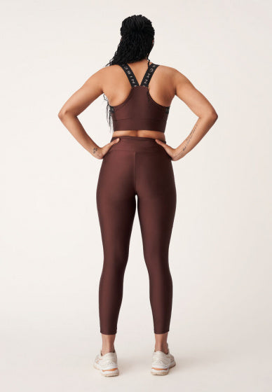 sportlegging Kay dames polyester/elastaan bruin maat XS