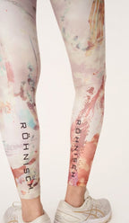 sportlegging Keira dames polyester wit/roze maat 3XL