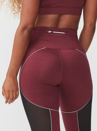 sportlegging Shape Mesh dames bordeaux rood maat M