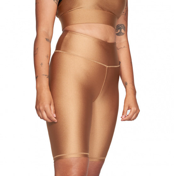 sportlegging Shiny dames polyamide goud maat XL