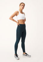 sportlegging Tape dames polyester/elastaan marineblauw mt S
