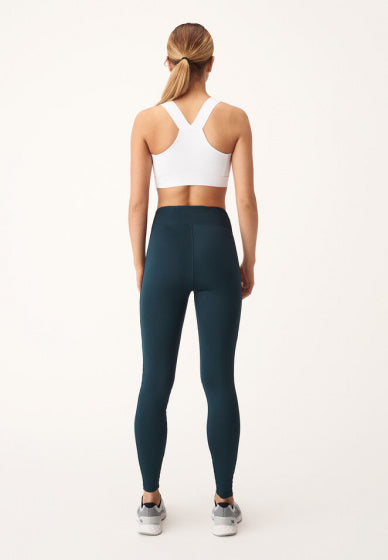 sportlegging Tape dames polyester/elastaan marineblauw mt S