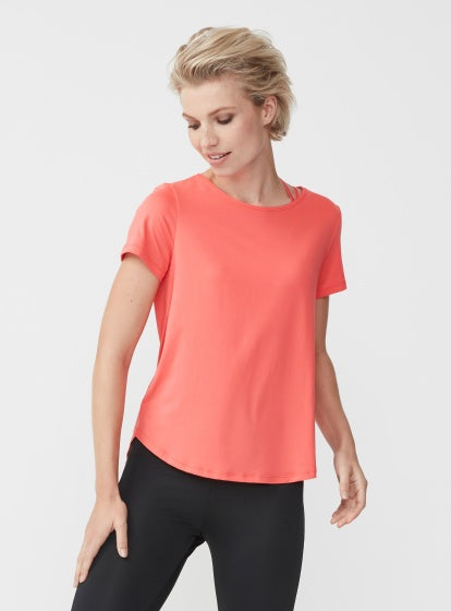 sportshirt deep back dames oranje maat S