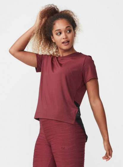 Röhnisch Sportshirt Mesh Back Tee dames bordeaux maat S