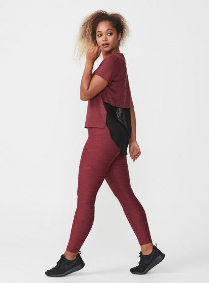 Röhnisch Sportshirt Mesh Back Tee dames bordeaux maat S