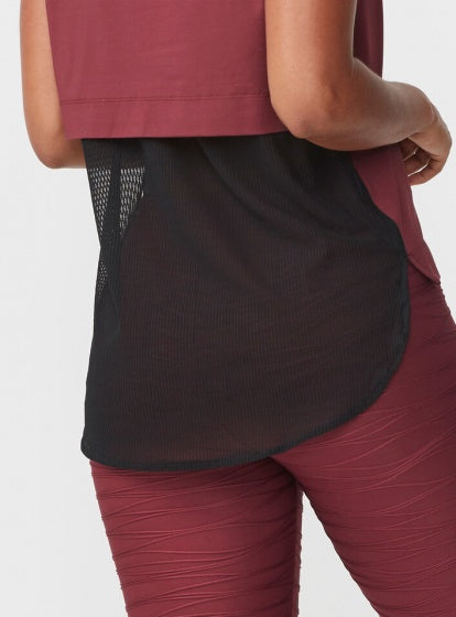 Röhnisch Sportshirt Mesh Back Tee dames bordeaux maat S