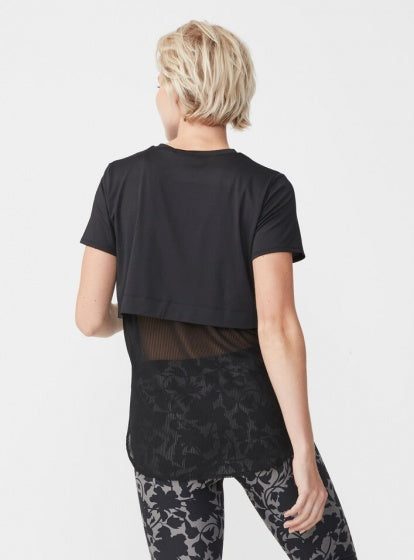 sportshirt Mesh Back Tee dames zwart maat XS