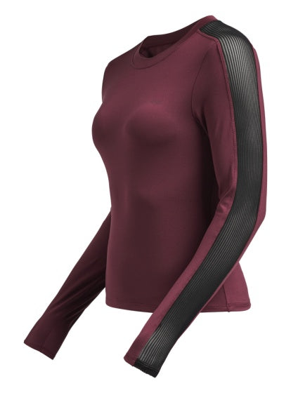 sportshirt Mesh Block Longsleeve dames bordeaux maat XL