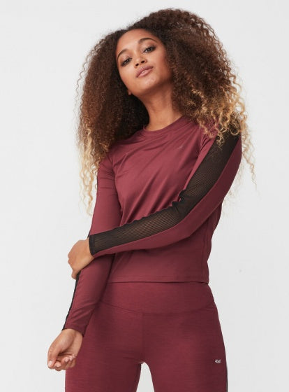 Röhnisch Sportshirt Mesh Block Longsleeve dames bordeaux maat M