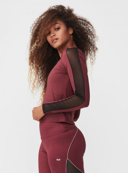Röhnisch Sportshirt Mesh Block Longsleeve dames bordeaux maat L
