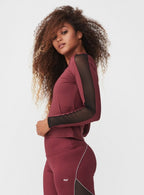 Röhnisch Sportshirt Mesh Block Longsleeve dames bordeaux maat L