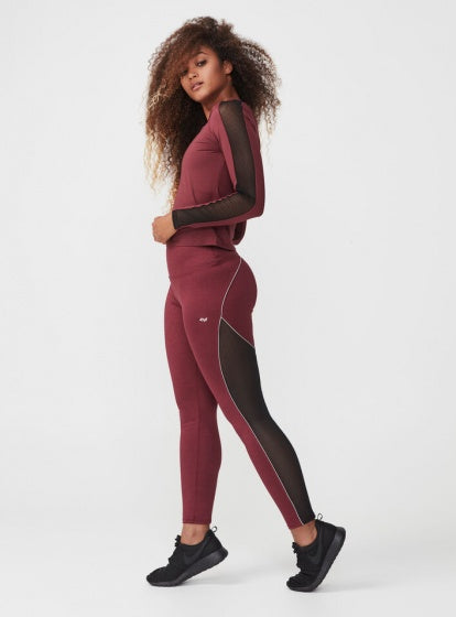 Röhnisch Sportshirt Mesh Block Longsleeve dames bordeaux maat M