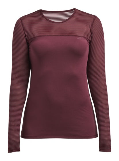 sportshirt Miko lange mouwen dames bordeaux maat XS
