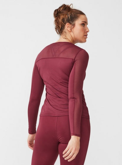 sportshirt Miko lange mouwen dames bordeaux maat XS