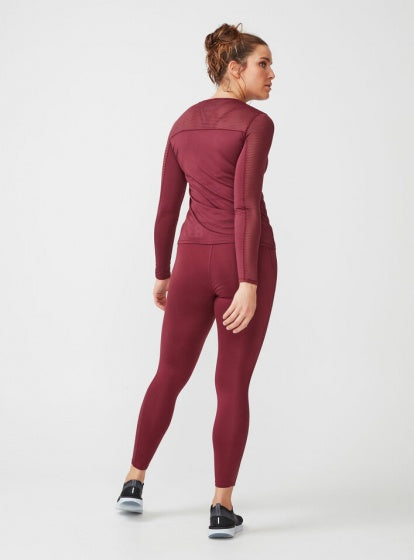 sportshirt Miko lange mouwen dames bordeaux maat XS