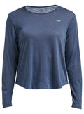 sportshirt Sheer lange mouwen dames blauw maat XXXL
