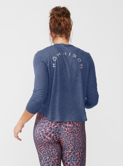 sportshirt Sheer lange mouwen dames blauw maat XXXL