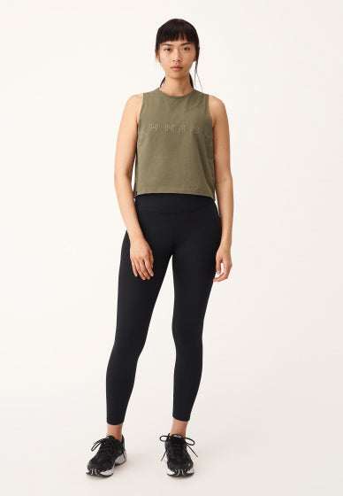 sporttop Clara Cropped dames polyester legergroen maat XL
