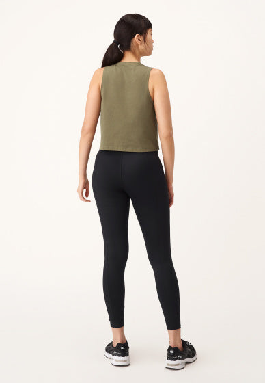 sporttop Clara Cropped dames polyester legergroen maat L